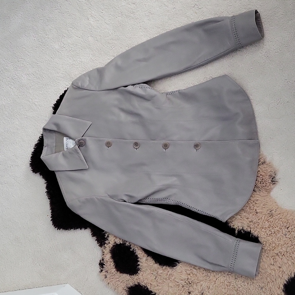 VTG Armani Collezioni Calf Leather Jacket Made In Italy XS-S